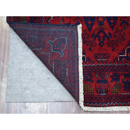 Tribal & Geometric Wool Hand Knotted Rug Red Red 3.3X4.8 -O067816