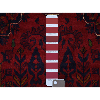 Tribal & Geometric Wool Hand Knotted Rug Red Red 3.3X4.10 -O067817
