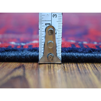 Tribal & Geometric Wool Hand Knotted Rug Red Red 3.3X4.10 -O067817