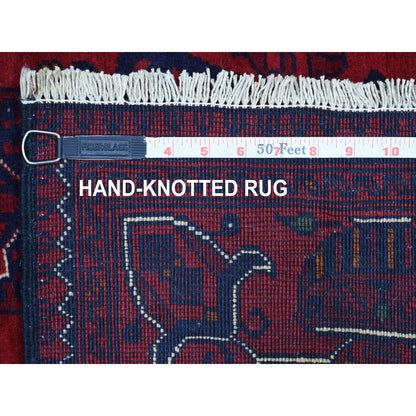 Tribal & Geometric Wool Hand Knotted Rug Red Red 3.3X4.10 -O067817