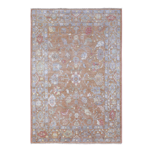 Oushak And Peshawar Wool Hand Knotted Rug Brown Honey Brown 6.1X8.10 -O067947