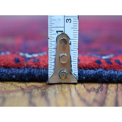 Tribal & Geometric Wool Hand Knotted Rug Red Goji Berry 3.3X5.0 -O067956