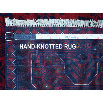 Tribal & Geometric Wool Hand Knotted Rug Red Goji Berry 3.3X5.0 -O067956