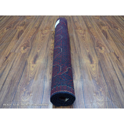 Tribal & Geometric Wool Hand Knotted Rug Red Goji Berry 3.3X4.8 -O067958