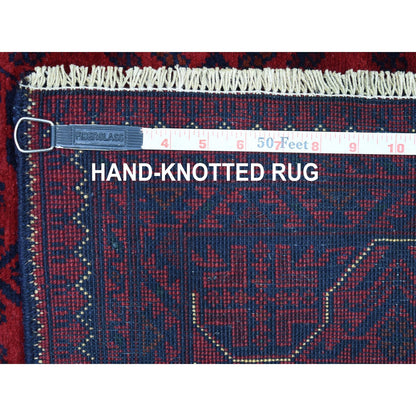 Tribal & Geometric Wool Hand Knotted Rug Red Goji Berry 3.3X4.8 -O067958