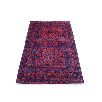 Tribal & Geometric Wool Hand Knotted Rug Red Red 3.3X5.0 -O067961