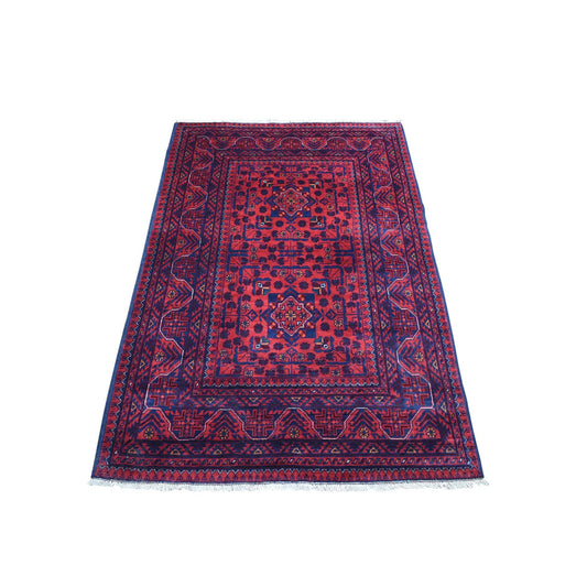 Tribal & Geometric Wool Hand Knotted Rug Red Red 3.3X5.0 -O067961