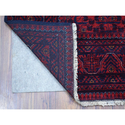 Tribal & Geometric Wool Hand Knotted Rug Red Red 3.3X5.0 -O067961