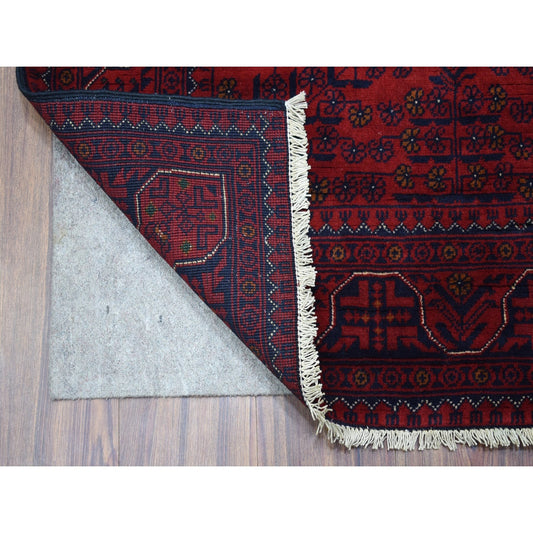 Tribal & Geometric Wool Hand Knotted Rug Red Red 3.4X4.10 -O067964