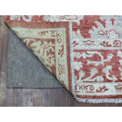 Oushak And Peshawar Wool Hand Knotted Rug Red Burnt Ochre 6.0X9.0 -O067987