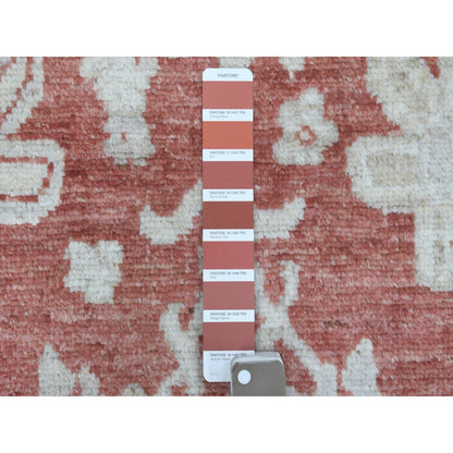 Oushak And Peshawar Wool Hand Knotted Rug Red Burnt Ochre 6.0X9.0 -O067987