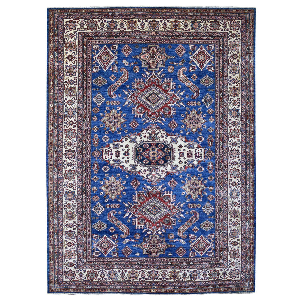 Blue 8'10" x 12'0" Kazak Hand knotted Wool Rug - Sku: O067995