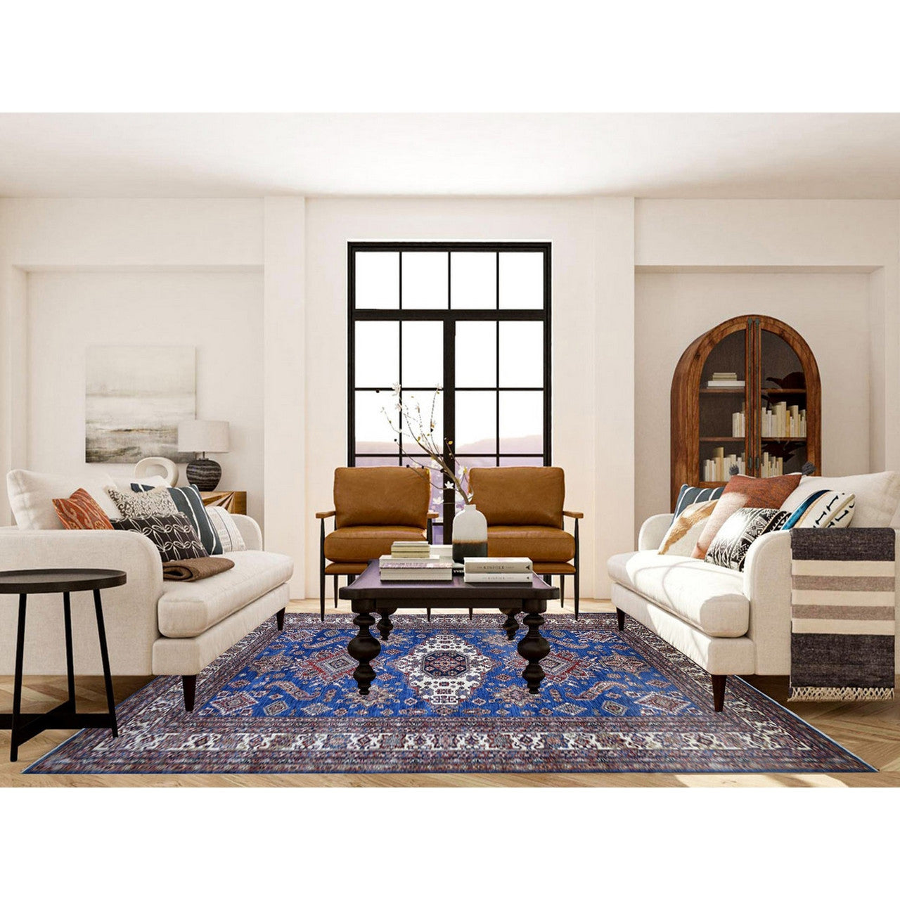 Blue 8'10" x 12'0" Kazak Hand knotted Wool Rug - Sku: O067995