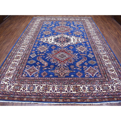 Kazak Wool Hand Knotted Rug Blue Ivory 8.10X12.0 -O067995