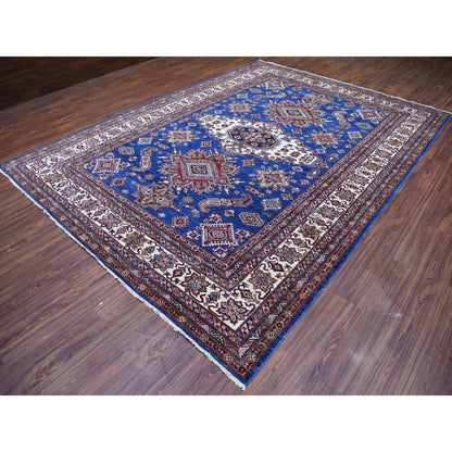 Kazak Wool Hand Knotted Rug Blue Ivory 8.10X12.0 -O067995