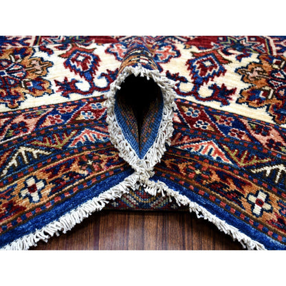 Kazak Wool Hand Knotted Rug Blue Ivory 8.10X12.0 -O067995