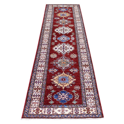 Kazak Wool Hand Knotted Rug Red Ivory 2.7X8.10 -O068029
