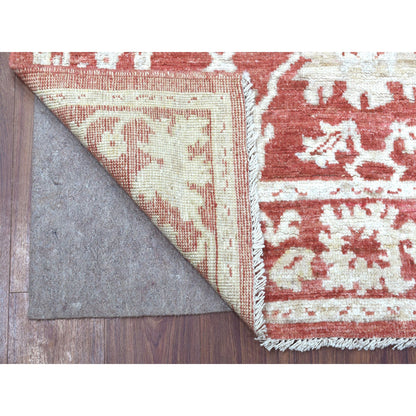 Oushak And Peshawar Wool Hand Knotted Rug Red Red 4.0X5.9 -O068041