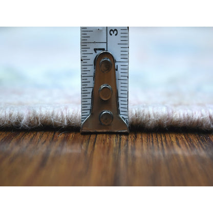 Tribal & Geometric Wool Hand Knotted Rug Pink Ivory 3.4X10.1 -O068043