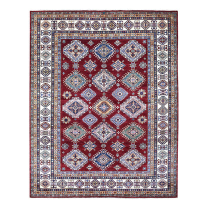 Kazak Wool Hand Knotted Rug Red Ivory 8.1X10.0 -O068058