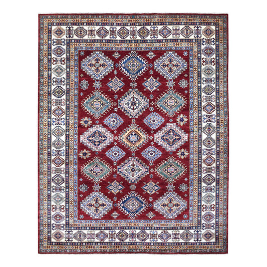 Kazak Wool Hand Knotted Rug Red Ivory 8.1X10.0 -O068058