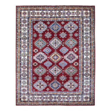 Kazak Wool Hand Knotted Rug Red Ivory 8.1X10.0 -O068058