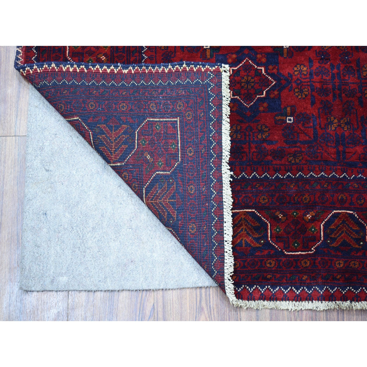 Tribal & Geometric Wool Hand Knotted Rug Red Red 3.10X5.9 -O068070
