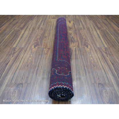 Tribal & Geometric Wool Hand Knotted Rug Red Red 3.10X5.9 -O068070