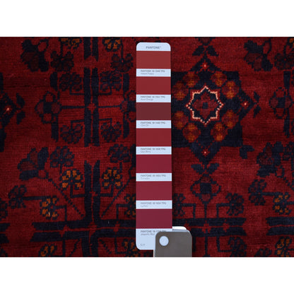 Tribal & Geometric Wool Hand Knotted Rug Red Blue 3.4X5.0 -O068089