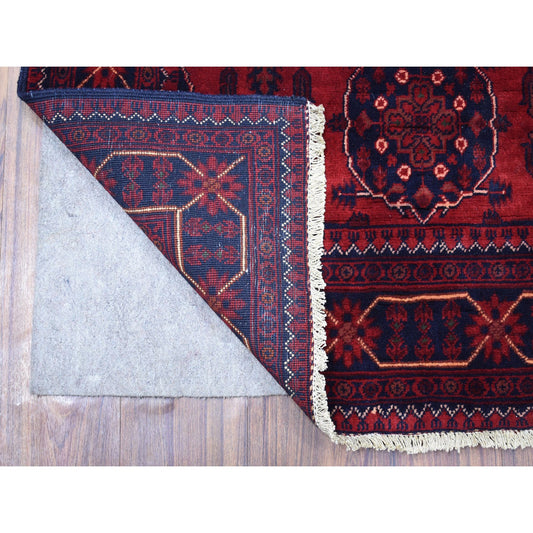 Tribal & Geometric Wool Hand Knotted Rug Red Blue 3.4X5.1 -O068090