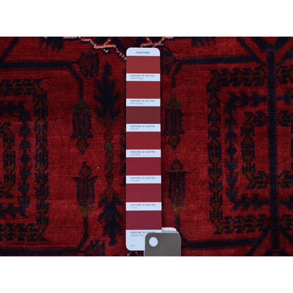 Tribal & Geometric Wool Hand Knotted Rug Red Blue 3.4X5.1 -O068090