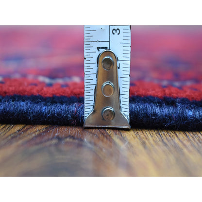 Tribal & Geometric Wool Hand Knotted Rug Red Blue 3.4X5.1 -O068090