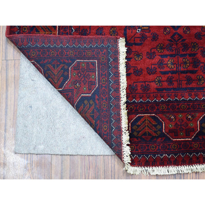 Tribal & Geometric Wool Hand Knotted Rug Red Red 3.3X5.0 -O068092