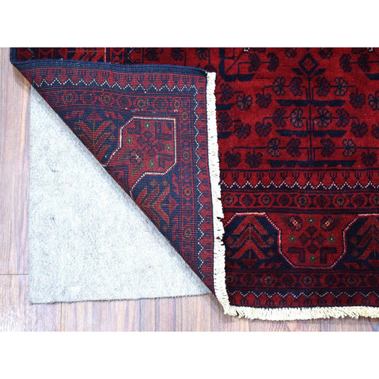 Tribal & Geometric Wool Hand Knotted Rug Red Red 3.4X4.9 -O068095