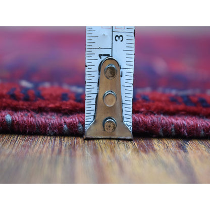 Tribal & Geometric Wool Hand Knotted Rug Red Blue 3.3X5.0 -O068096