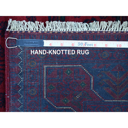 Tribal & Geometric Wool Hand Knotted Rug Red Blue 3.3X5.0 -O068096