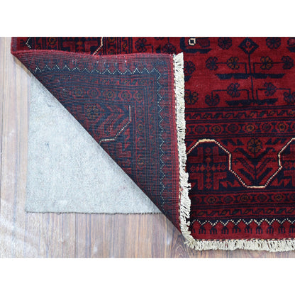 Tribal & Geometric Wool Hand Knotted Rug Red Red 3.3X4.10 -O068099