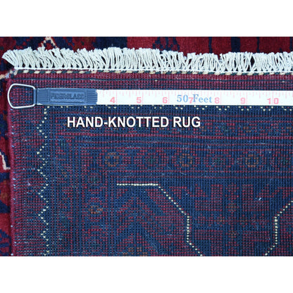 Tribal & Geometric Wool Hand Knotted Rug Red Red 3.3X4.10 -O068099