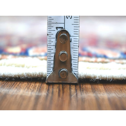 Kazak Wool Hand Knotted Rug Ivory Red 2.0X2.10 -O068104