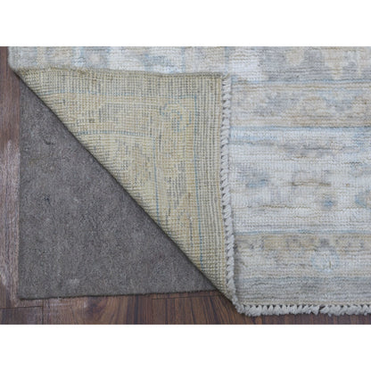 Oushak And Peshawar Wool Hand Knotted Rug Grey Ivory 6.0X9.2 -O068142