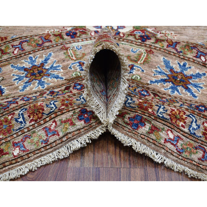 Kazak Wool Hand Knotted Rug Beige Beige 9.0X11.9 -O068154