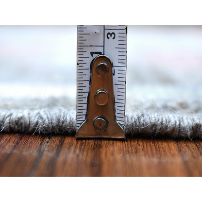 Tribal & Geometric Wool Hand Knotted Rug Grey No Border 2.8X9.7 -O068337