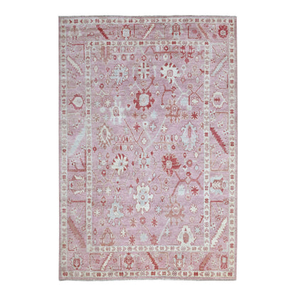Oushak And Peshawar Wool Hand Knotted Rug Pink Pink 6.1X8.10 -O068446