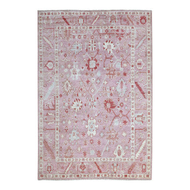 Oushak And Peshawar Wool Hand Knotted Rug Pink Pink 6.1X8.10 -O068446