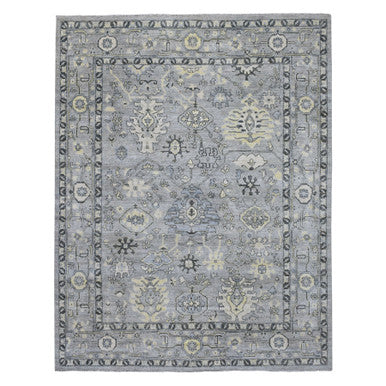 Oushak And Peshawar Wool Hand Knotted Rug Grey Gray 8.0X9.9 -O068475