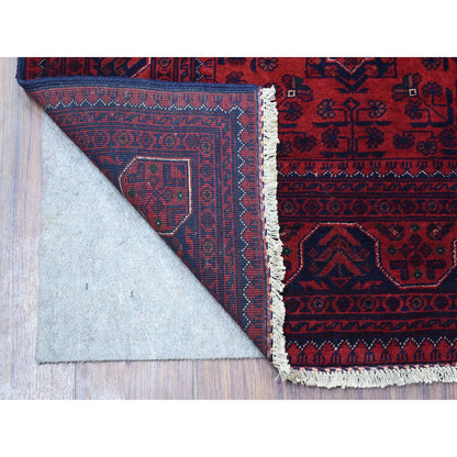 Tribal & Geometric Wool Hand Knotted Rug Red Red 4.2X6.6 -O068556