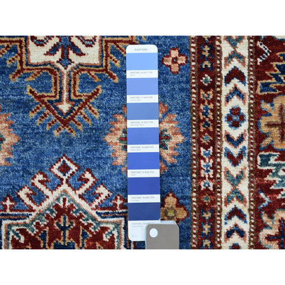 Kazak Wool Hand Knotted Rug Blue Red 2.10X37.2 -O068600
