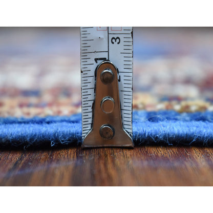 Kazak Wool Hand Knotted Rug Blue Red 2.10X37.2 -O068600