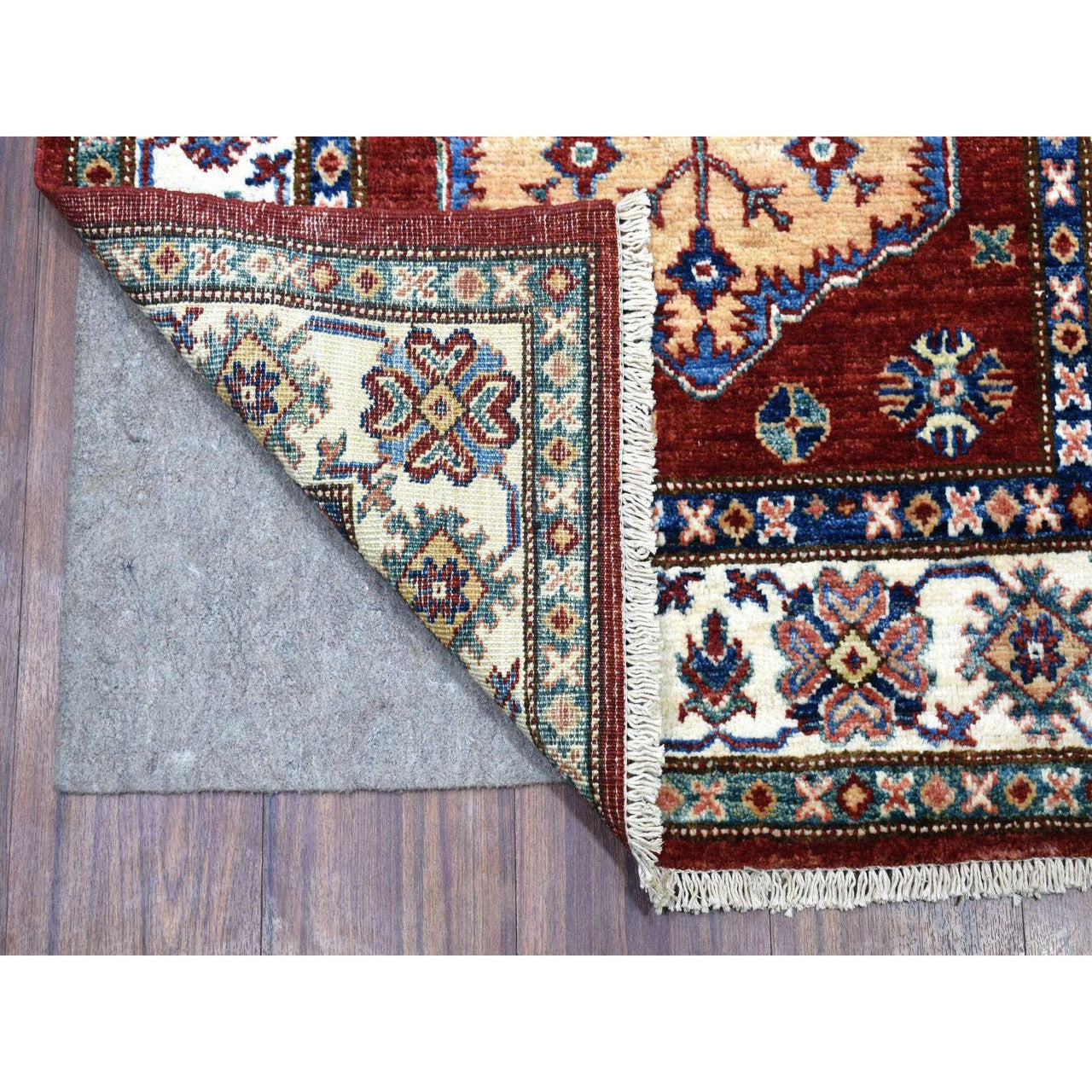 Red Runner: Long/Wide Kazak Hand knotted Wool Rug - Sku: O068644