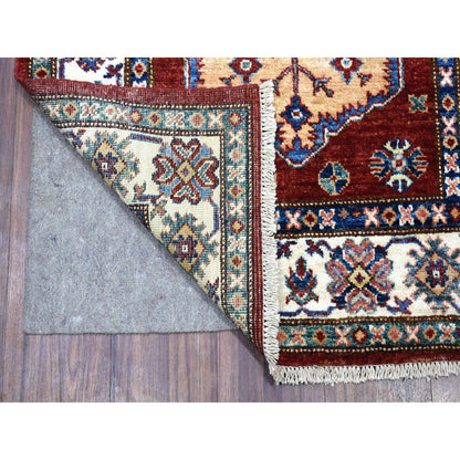 Kazak Wool Hand Knotted Rug Red Ivory 2.10X23.0 -O068644